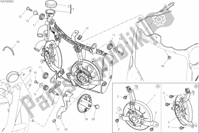 Toutes les pièces pour le Refroidisseur D'eau du Ducati Supersport S 937 2020